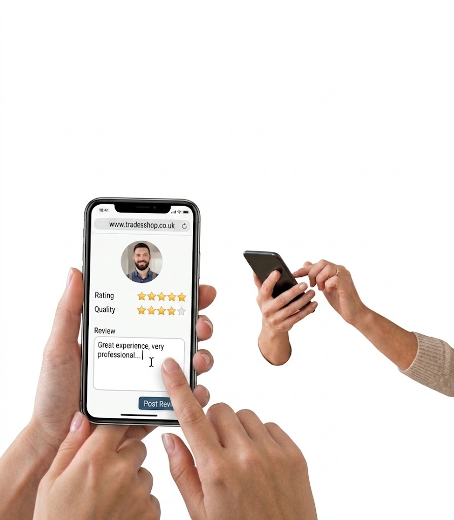 Leave reviews for tradespeople on TradesShop